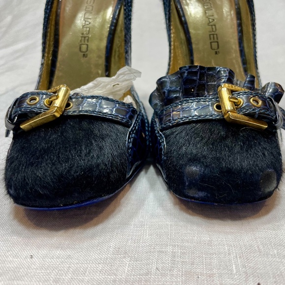 DSQUARED2 - Pony & Alligator 4.5" Heels - Navy - Size 37 - Picture 5 of 8